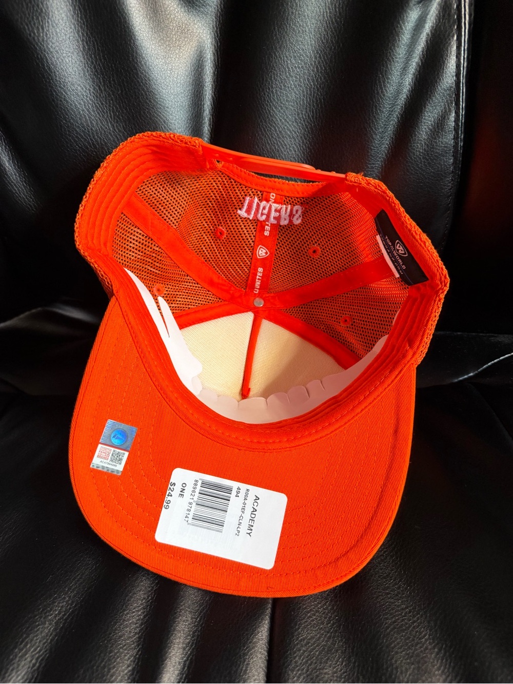 Clemson Tigers Top of the World Trucker Hat Orange/ White Snapback Paw Logo Cap - Picture 3 of 4